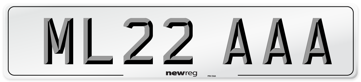 ML22 AAA Number Plate from New Reg